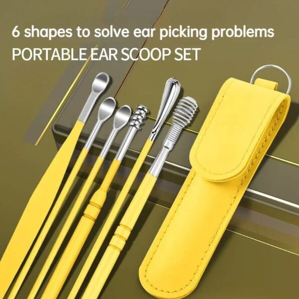 Ear Pick 6 Pcs With Storage Bag Dig Ear Wax Remover Cleaner