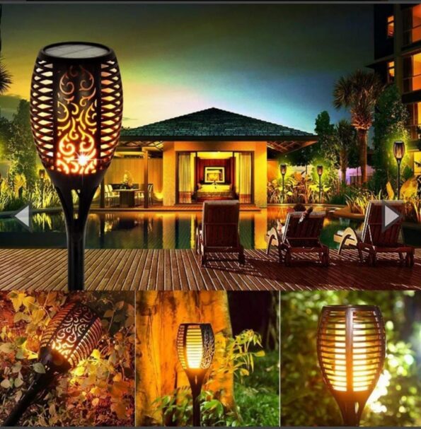 Solar Torch Lights With Flickering Flames