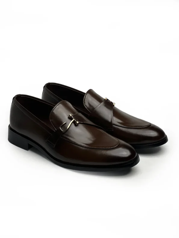 Brown Metal Classic Men Shoes