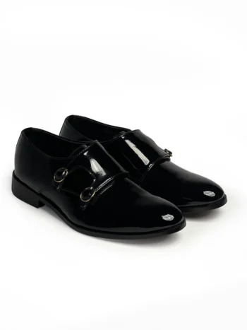 Double Monk Shiny Shoes Men Shoes