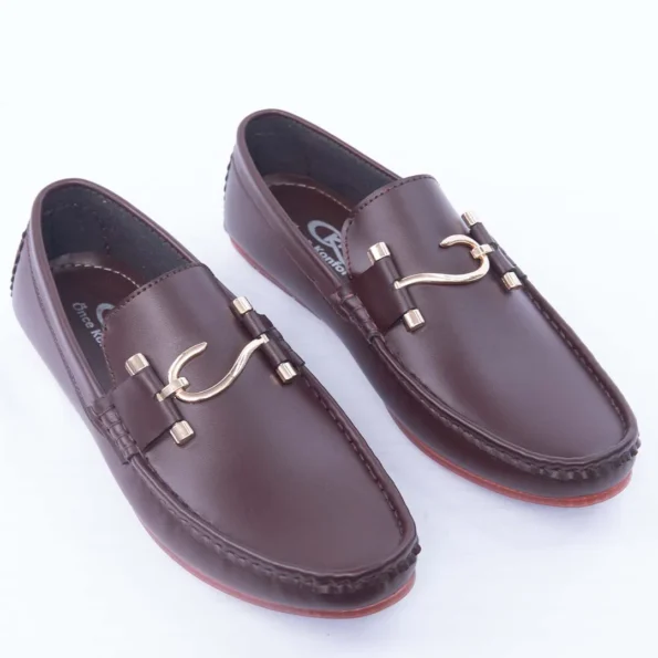 S-Buckle Brown Loafer Men Shoes